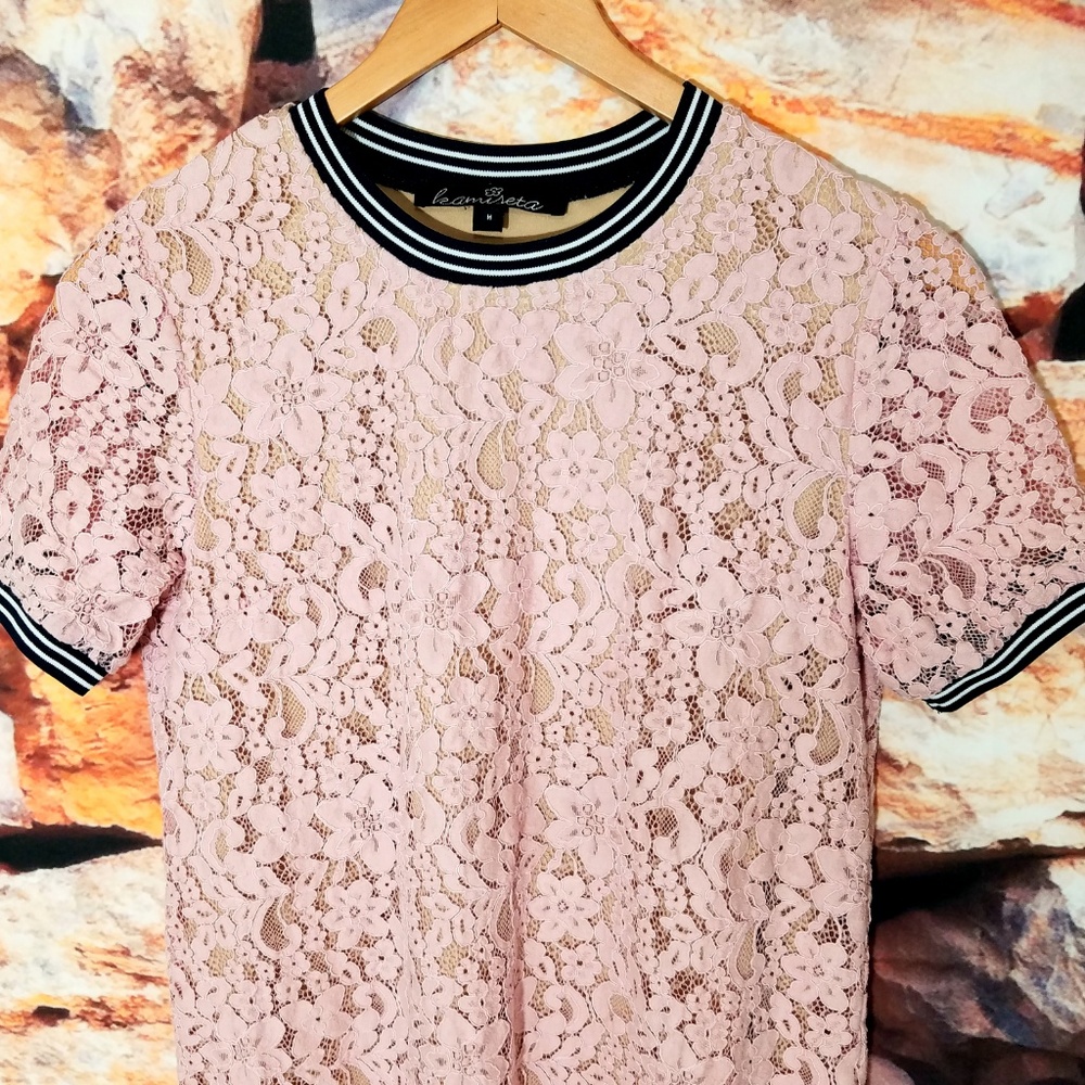 Kamiseta Pink Lace Dress Size Medium - Picture 5 of 6